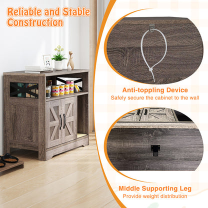 Hidden Cat Litter Box Cabinet with Storage – Rustic Gray Furniture for Cat Owners ✨