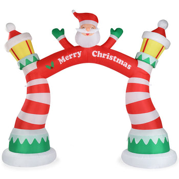 ✨ 8.9FT Giant Inflatable Christmas Arch with 7 LED Lights – Merry Entrance Decoration for Home, Yard & Parties