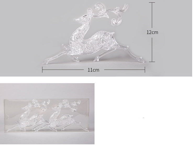 Cute Reindeer & Gingerbread Christmas Ornament Set  Modern Metallic Baubles & Star Charms for Tree Decoration