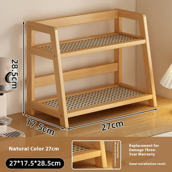 Aesthetic Harmony Rattan Shelf — Minimal, Modern & Naturally Beautiful Dual-Layer Organizer ☕