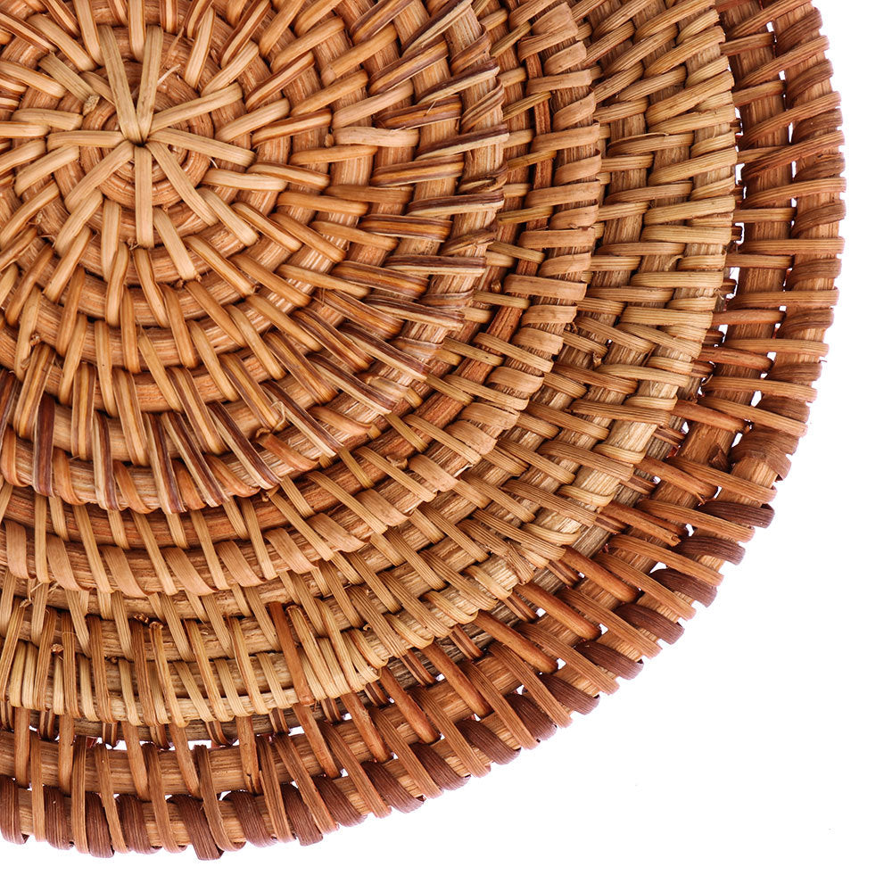 ☕ Handwoven Rattan Charm Coasters — Natural, Eco-Friendly & Perfect for Boho Tablescapes 🌾✨