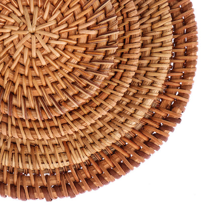 ☕ Handwoven Rattan Charm Coasters — Natural, Eco-Friendly & Perfect for Boho Tablescapes 🌾✨