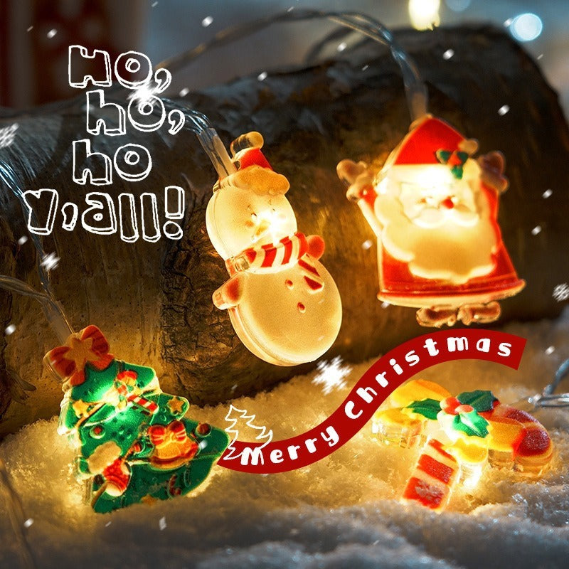 ✨ LED Christmas String Lights – Santa, Stocking & Tree Design  Battery/USB Powered Warm Fairy Lights for Holiday Décor