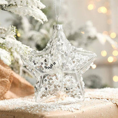 Crystal Clear Christmas Ornaments – Elegant Transparent Ball & Star Tree Décor for a Frosty Winter Glow ❄️✨