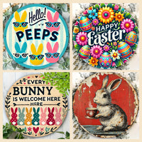 “Every Bunny Is Welcome Here” ✨ Easter Wooden Hanging Sign – Cute Rustic Door & Wall Decoration