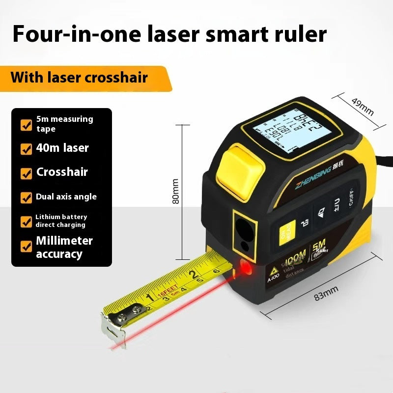 4-in-1 Laser Smart Ruler™ – Laser Measure + Tape + Crosshair + Angle Finder