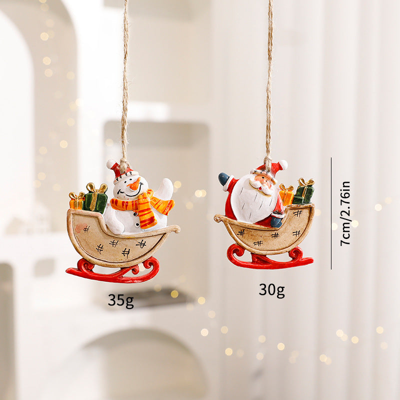 Cute Cartoon Elk & Santa Ornaments – Adorable Resin Christmas Decorations for Tree & Gifts ✨