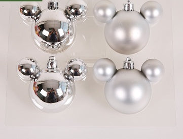 Cute Reindeer & Gingerbread Christmas Ornament Set  Modern Metallic Baubles & Star Charms for Tree Decoration