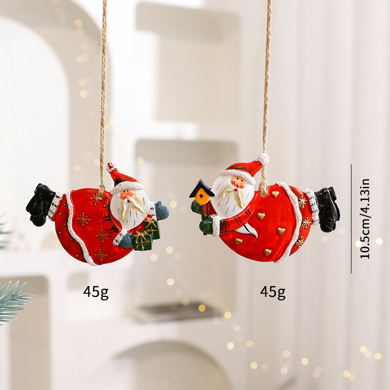 Cute Cartoon Elk & Santa Ornaments – Adorable Resin Christmas Decorations for Tree & Gifts ✨