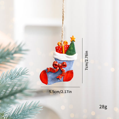 Cute Cartoon Elk & Santa Ornaments – Adorable Resin Christmas Decorations for Tree & Gifts ✨