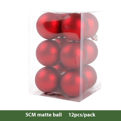 Luxury Red Electroplated Christmas Ball Set – Shiny, Matte & Glitter Mix Ornaments for Tree & Home Décor