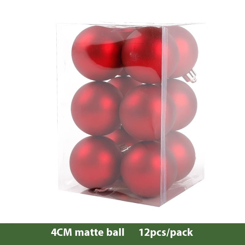 Luxury Red Electroplated Christmas Ball Set – Shiny, Matte & Glitter Mix Ornaments for Tree & Home Décor