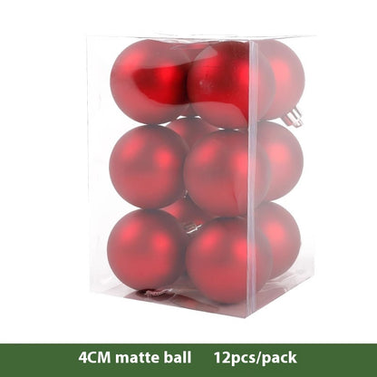 Luxury Red Electroplated Christmas Ball Set – Shiny, Matte & Glitter Mix Ornaments for Tree & Home Décor