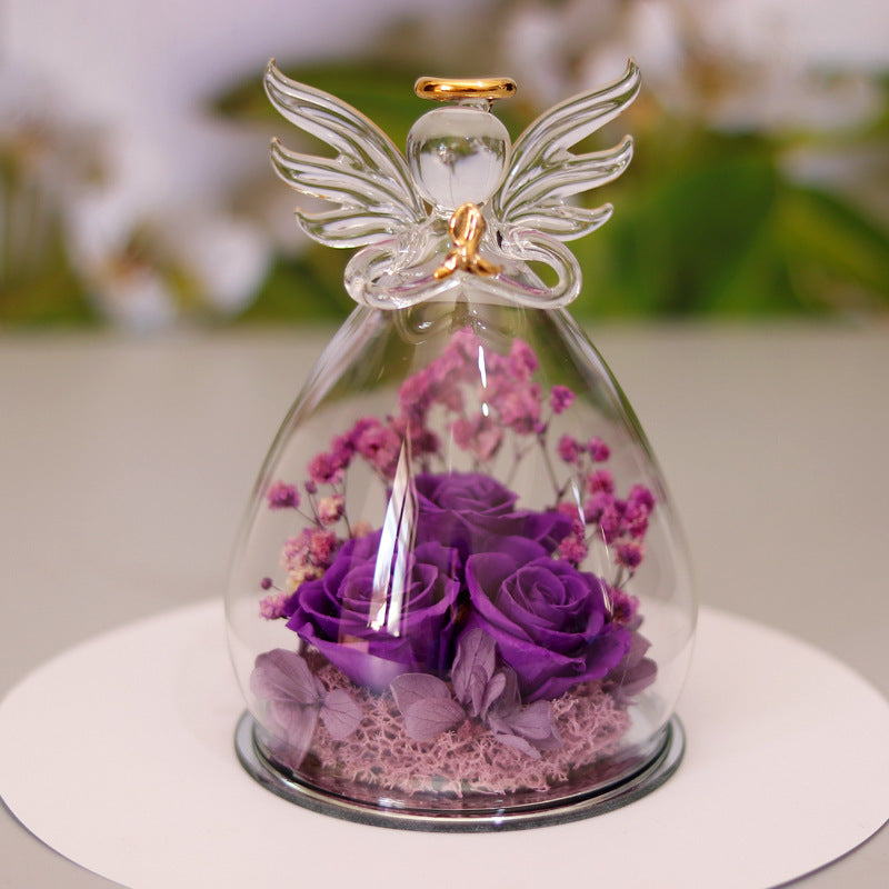 Angel Glass Eternal Rose Gift Dome