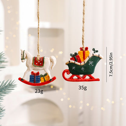 Cute Cartoon Elk & Santa Ornaments – Adorable Resin Christmas Decorations for Tree & Gifts ✨
