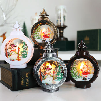 Vintage Christmas Lantern Lamps – Glowing Santa & Snowman Holiday Décor ️✨