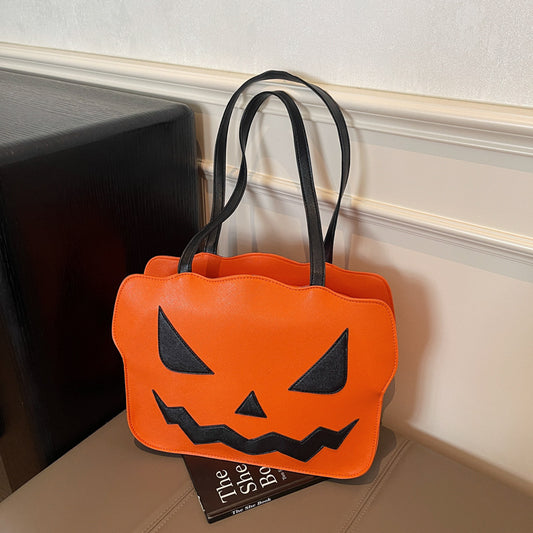 ✨ “Halloween Pumpkin Shoulder Bag – Spooky Fashion Messenger Tote”