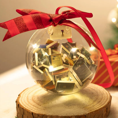 Luxury Clear Christmas Ornament Ball – Elegant Gold-Filled Holiday Decoration ✨