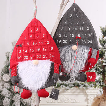 Christmas Countdown Advent Calendar – Cute Faceless Santa Claus Hanging Doll ❤️ Holiday Wall & Door Decoration