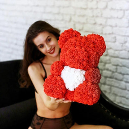 🧸❤️ Rose Teddy Bear  – The Perfect Valentine’s Day Gift (40cm )