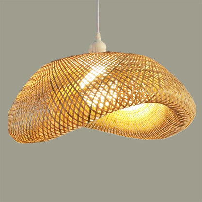 🌾 Handwoven Rattan Wicker Pendant Lamp – Japanese Wooden Ceiling Light for Dining, Bedroom & Farmhouse Décor ✨