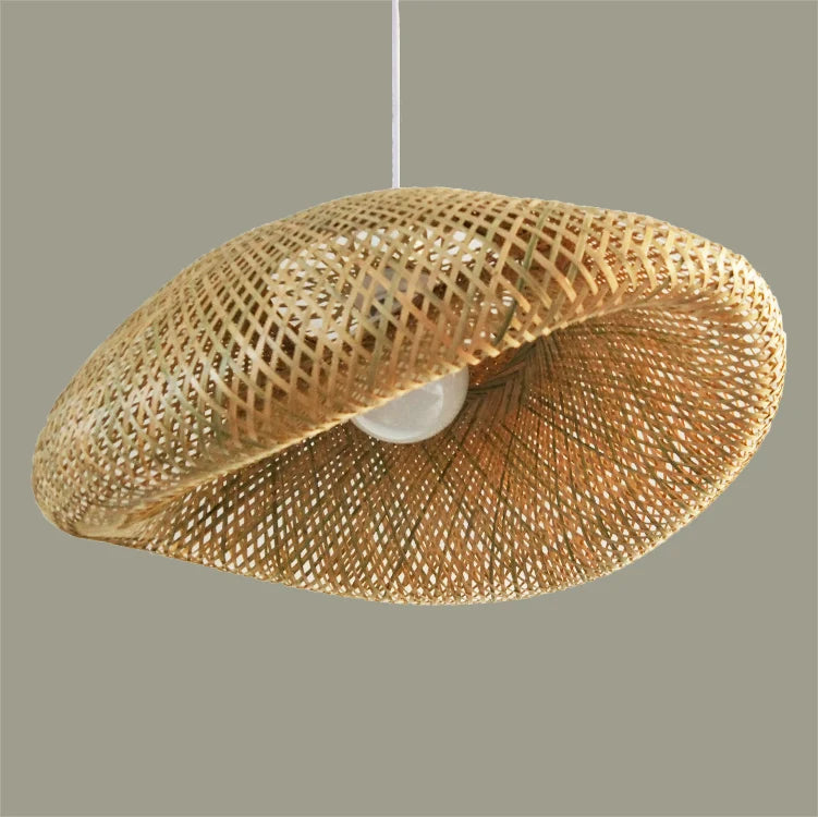🌾 Handwoven Rattan Wicker Pendant Lamp – Japanese Wooden Ceiling Light for Dining, Bedroom & Farmhouse Décor ✨