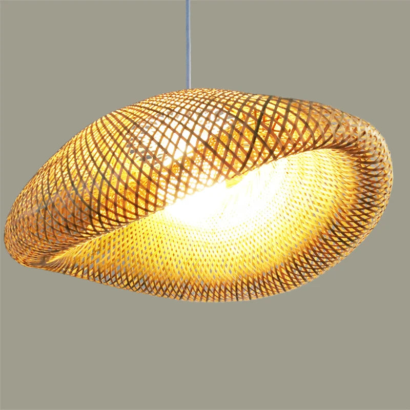 🌾 Handwoven Rattan Wicker Pendant Lamp – Japanese Wooden Ceiling Light for Dining, Bedroom & Farmhouse Décor ✨