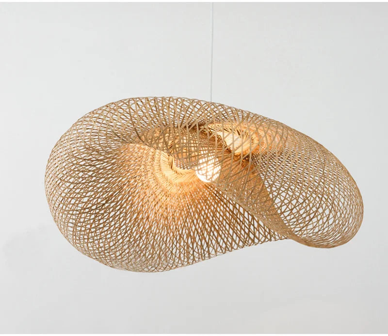 🌾 Handwoven Rattan Wicker Pendant Lamp – Japanese Wooden Ceiling Light for Dining, Bedroom & Farmhouse Décor ✨