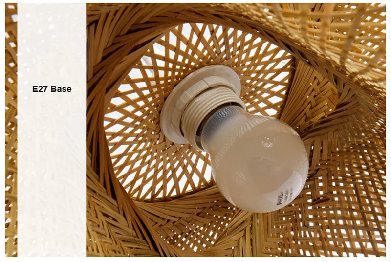 🌾 Handwoven Rattan Wicker Pendant Lamp – Japanese Wooden Ceiling Light for Dining, Bedroom & Farmhouse Décor ✨
