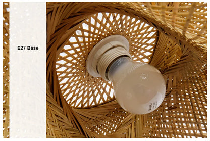 🌾 Handwoven Rattan Wicker Pendant Lamp – Japanese Wooden Ceiling Light for Dining, Bedroom & Farmhouse Décor ✨