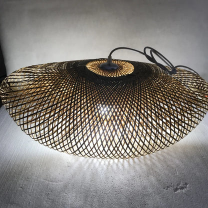 🌾 Handwoven Rattan Wicker Pendant Lamp – Japanese Wooden Ceiling Light for Dining, Bedroom & Farmhouse Décor ✨