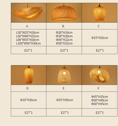 🌾 Handwoven Rattan Wicker Pendant Lamp – Japanese Wooden Ceiling Light for Dining, Bedroom & Farmhouse Décor ✨