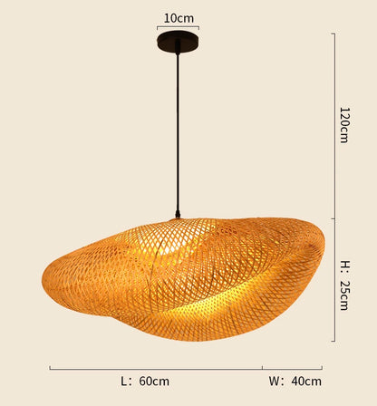 🌾 Handwoven Rattan Wicker Pendant Lamp – Japanese Wooden Ceiling Light for Dining, Bedroom & Farmhouse Décor ✨