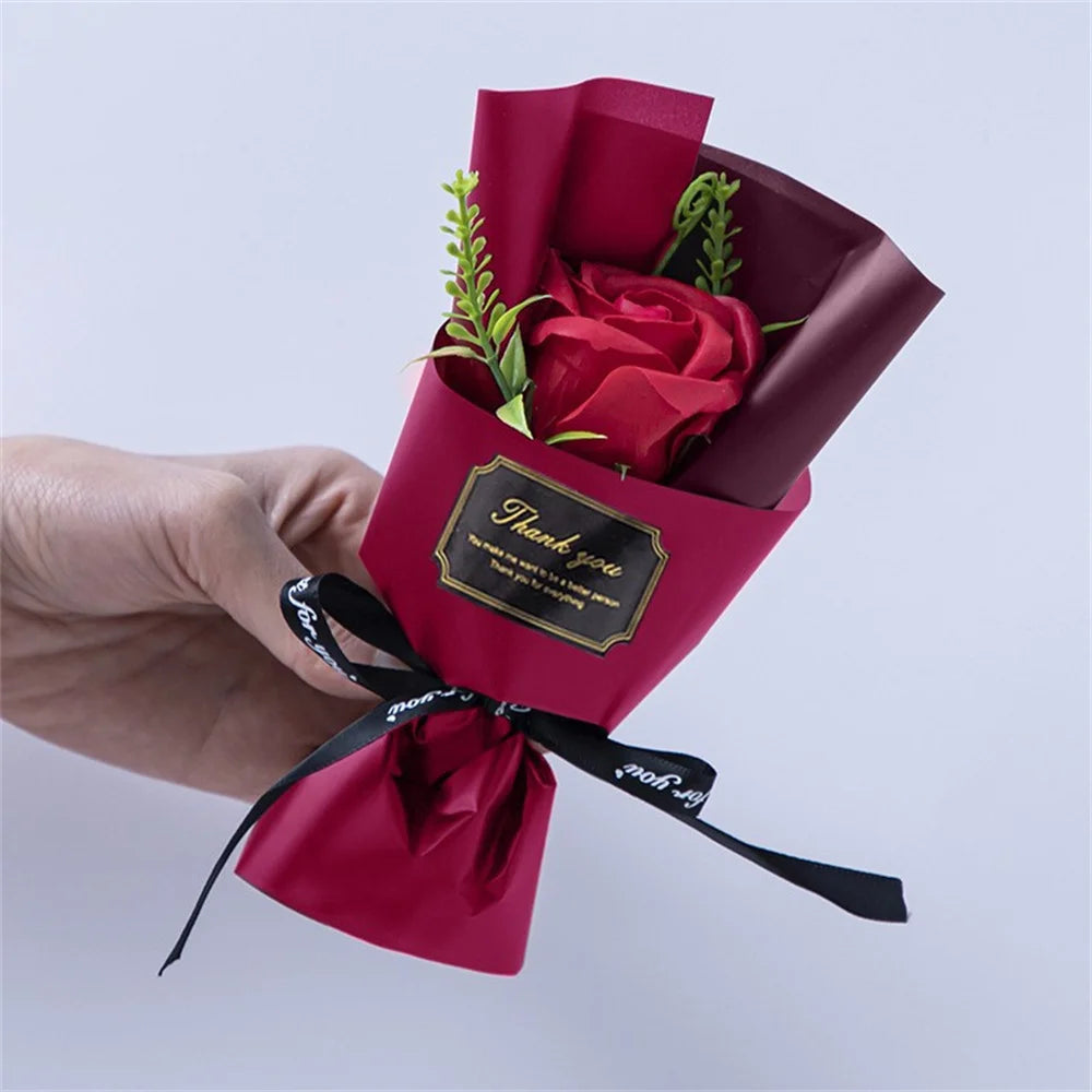 🌹 Single Rose Soap Bouquet – Minimal Valentine Gift for love ❤️