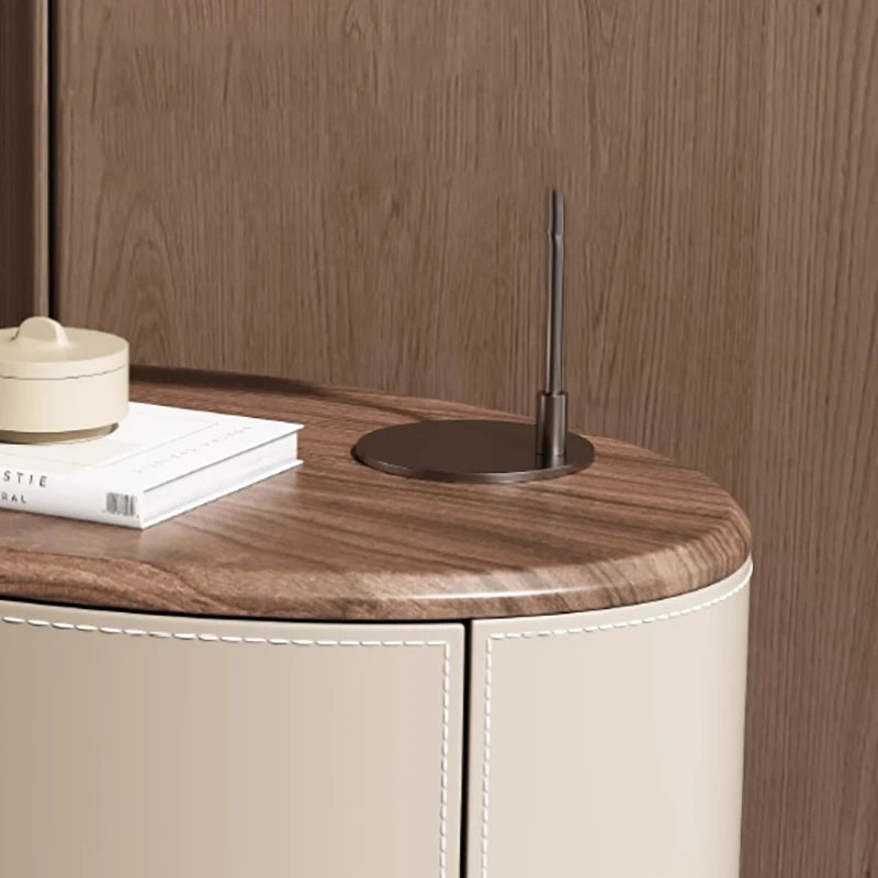 🛏️✨ Modern Italian-Style Nightstand – Minimal, Curved Design Bedside Table with Hidden Storage