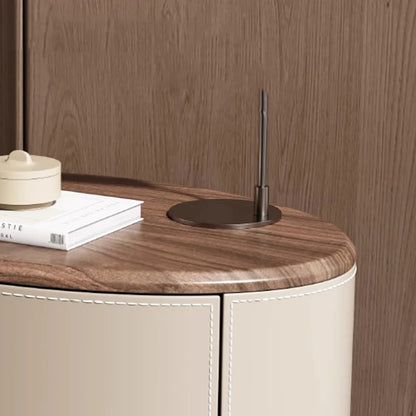 🛏️✨ Modern Italian-Style Nightstand – Minimal, Curved Design Bedside Table with Hidden Storage