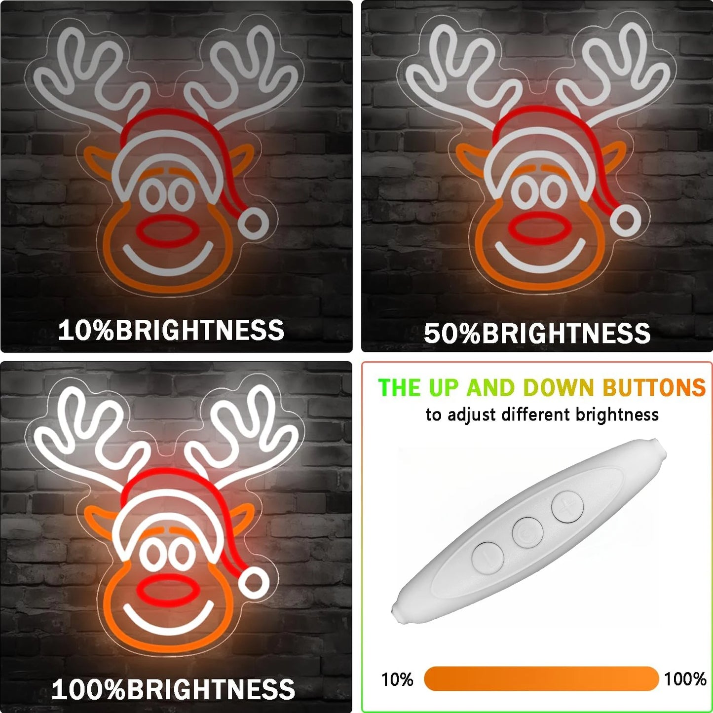 Reindeer Neon LED Light Sign 🎅💡 | Dimmable Christmas Elk Wall Decor for Bedroom, Kids Room & Holiday Parties 🦌✨