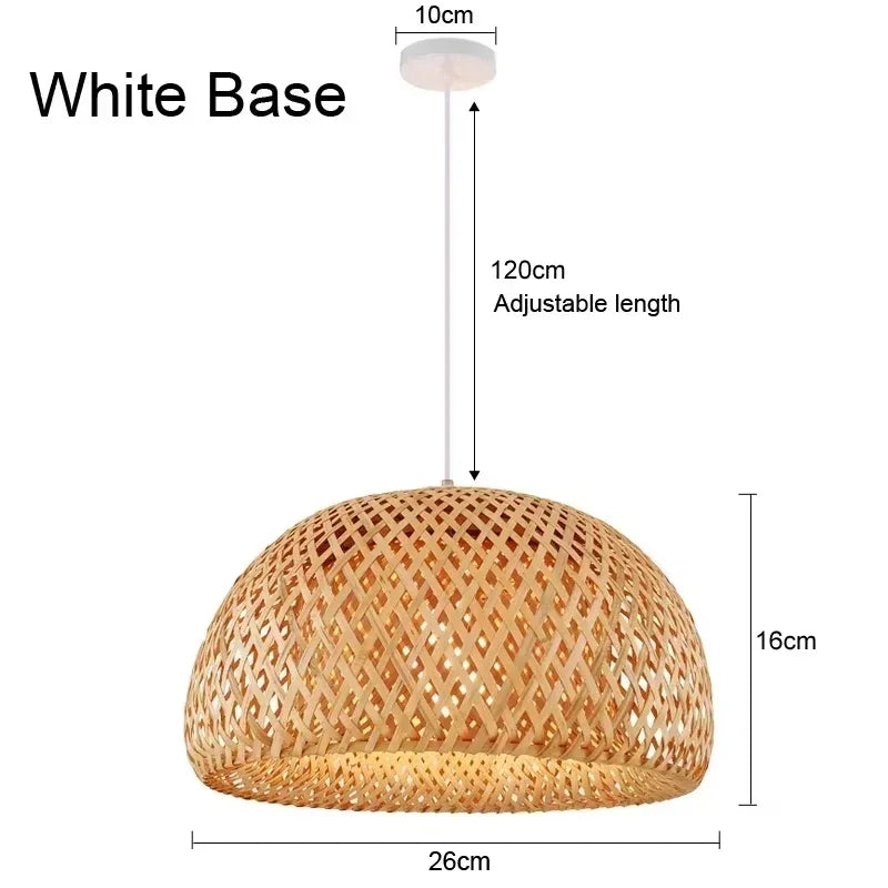 🌾 2025 Handwoven Bamboo Rattan Pendant Lamp – Japanese Style Ceiling Light for Bedroom, Dining & Living Spaces ✨