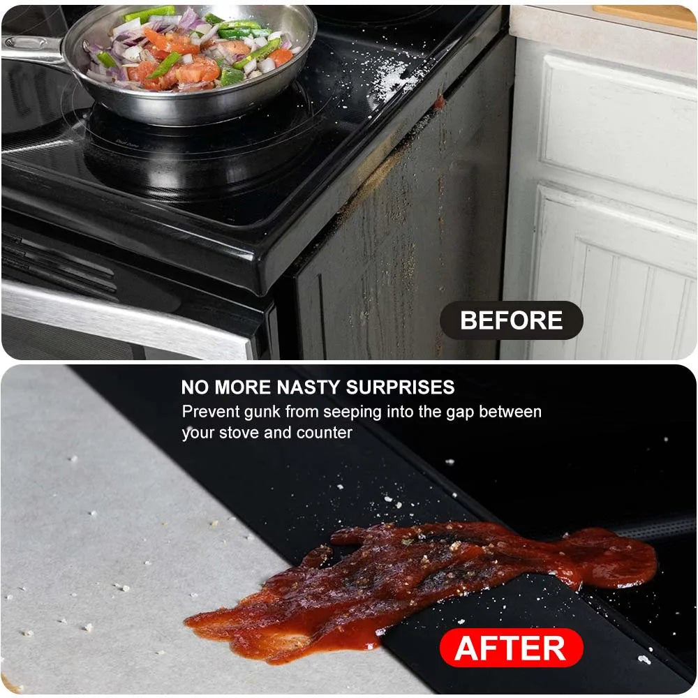 🔥 Mess-Free Stove Gap Cover — Heat-Resistant Silicone Gap Filler (2-Pack)