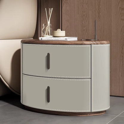 🛏️✨ Modern Italian-Style Nightstand – Minimal, Curved Design Bedside Table with Hidden Storage