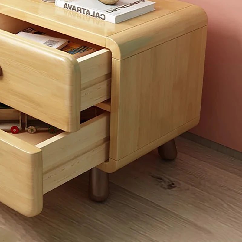 Modern Minimalist Nightstand With Drawer – Wooden Bedside Storage Table