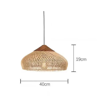 🌾 Bohemian Handwoven Rattan Pendant Lamp – Natural Wicker Ceiling Light for Dining Room, Living Space & Café ✨