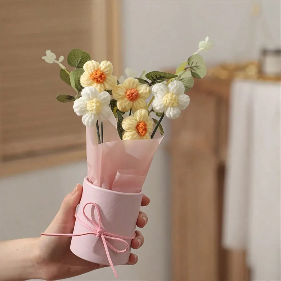 ✨ Glowing Crochet Flower Bouquet – A Warm Light of Love 💖🌷