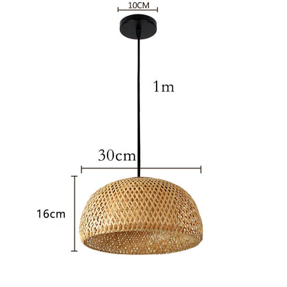 Handwoven Bamboo Pendant Lamp – Natural Rattan Wicker Lantern Light for Bedroom, Dining & Living Spaces 🌾🏮