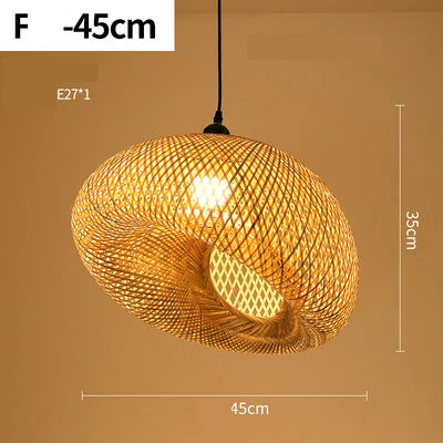 🌾 Handwoven Rattan Wicker Pendant Lamp – Japanese Wooden Ceiling Light for Dining, Bedroom & Farmhouse Décor ✨