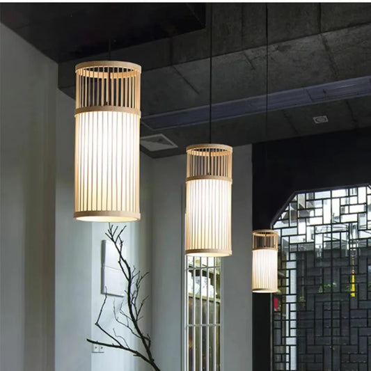 🏮 Japanese Bamboo Chandelier – Handwoven Rattan Pendant Light for Modern Wabi-Sabi Interiors ✨