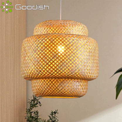 Handwoven Bamboo Pendant Lamp – Natural Rattan Wicker Ceiling Light for Dining, Bedroom & Home Décor 🌿✨