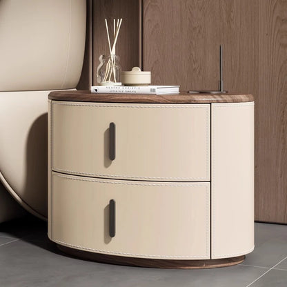 🛏️✨ Modern Italian-Style Nightstand – Minimal, Curved Design Bedside Table with Hidden Storage