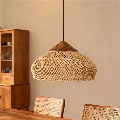 🌾 JOYINLED Japanese Rattan Pendant Lamp – Handwoven Minimalist Hanging Light for Home, Café & Studio Spaces 🏮✨