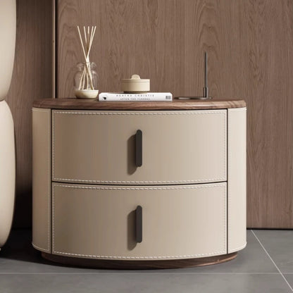 🛏️✨ Modern Italian-Style Nightstand – Minimal, Curved Design Bedside Table with Hidden Storage